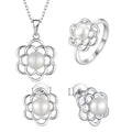 Latest Designs for Women Button Freshwater Pearl Jewelry Set 925 Sterling Silver Jewelry Wholesale