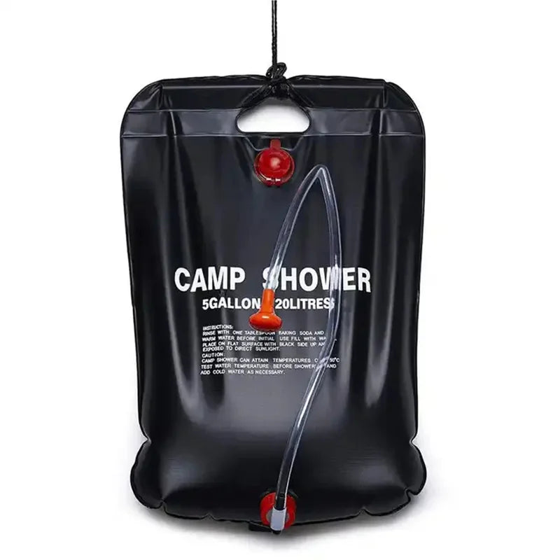 Outdoor Portable Camping PVC Shower Bag 20L Solar Black Bath Water Storage Bag Camping Bath Water Shower Bag