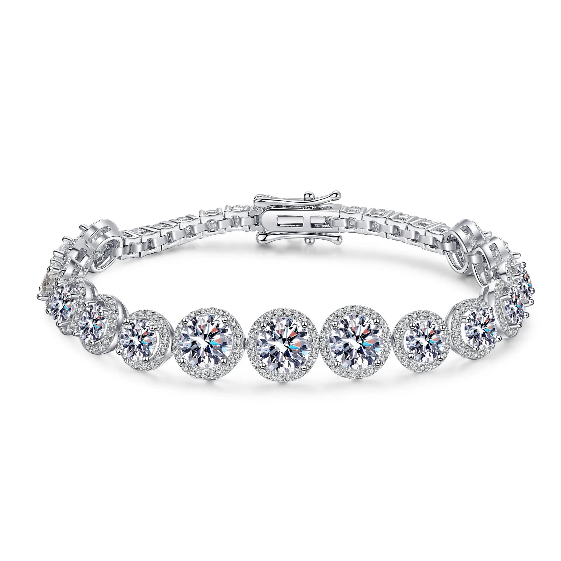 Hot Sale Iced Out Colors Moissanite Tennis Bracelet S925 Sterling Silver GRA Moissanite Bracelets Hip Hop Women's Jewelry