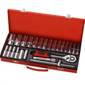 24 Pcs 1/2 " Dr Deep Socket Wrench Set Spark Plug Socket Rubber Handle Bicycle Repair Tools Set