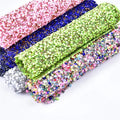 24*40cm Hot Fix Simulation Plastic Crushed Stone Crystal Rhinestone Sheet Mesh Trim Applique Sticker for Garment Car Decoration