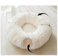 Hot Sale Foldable Long Fur Cat Tunnel Soft Plush Nest for Pets Cat Bed for Winter Collapsible Cat Tunnel House with Central Mat