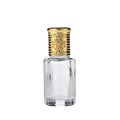 Cosmetic Packaging 3ml 6ml 10ml 12ml clear Octagon Attar Glass Essential Oil Roller Bottles Empty Roll on Glass Bottle