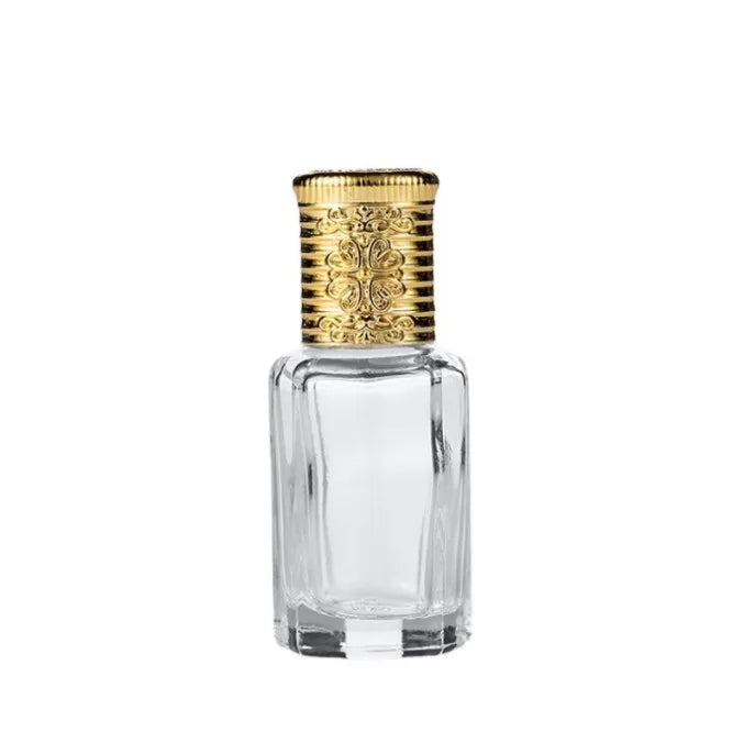 Cosmetic Packaging 3ml 6ml 10ml 12ml clear Octagon Attar Glass Essential Oil Roller Bottles Empty Roll on Glass Bottle