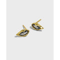 18K Gold Plated 925 Sterling Silver Women Earrings Waterdrop Shaped Flowers Germinate CZ Zircon Stud Earrings for Girls