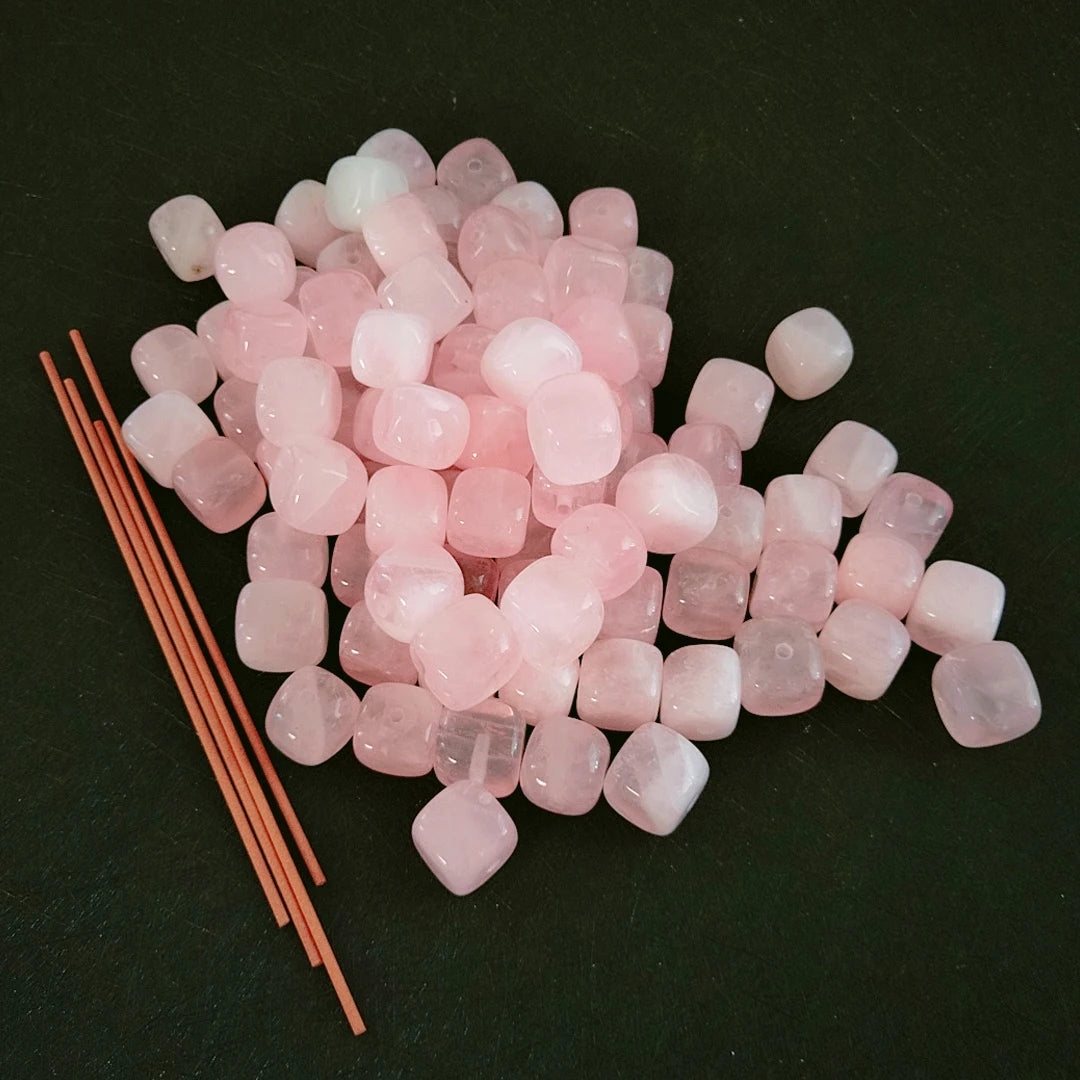 Huiying Hot Sell Jade Rose Quartz Cube Shape Jasper Incense Holder
