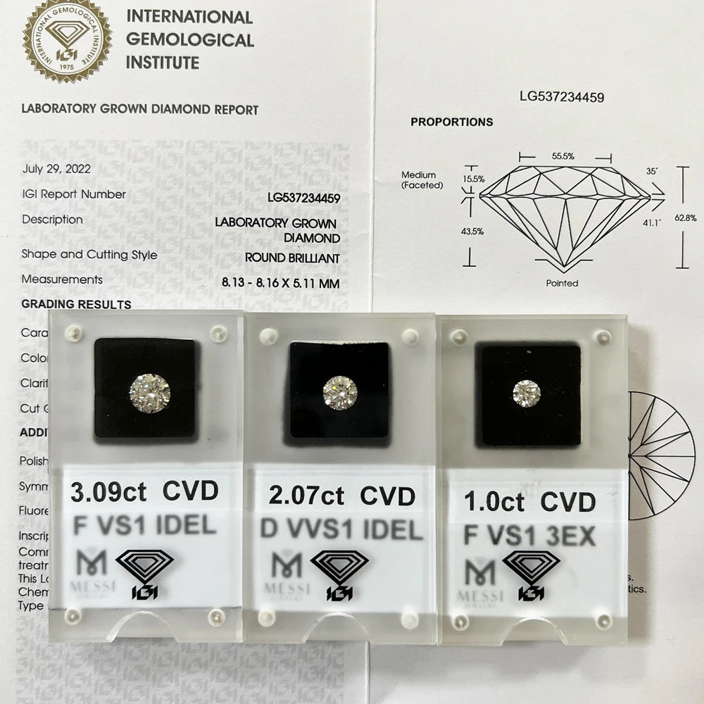 New Arrival 1CT 1.5CT 2CT 3CT Lab Diamond IGI Certificate Oval Cut HPHT CVD 3EX Cut Lab Created Diamond Loose