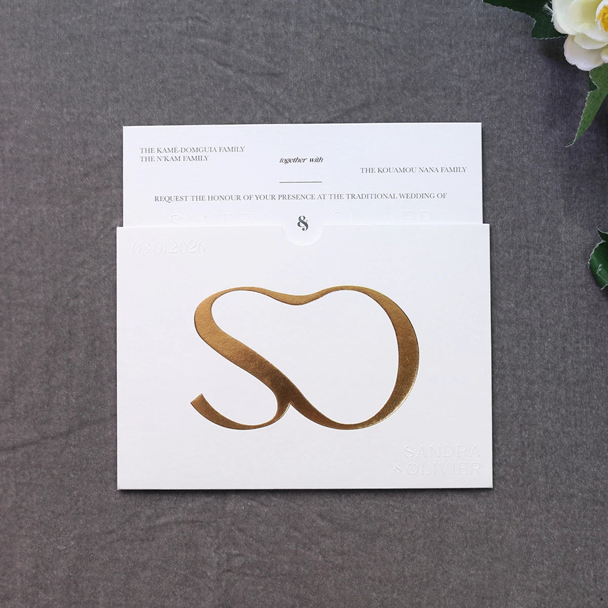 Elegant Wedding Invitation Map Guide with Paper Pocket Envelope