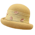 Fashion Chic Women Ladies Leaves Wide Ribbon Wool Felt Bucket Formal Hats Tea Party Dress Church Hat Bowler Derby Hat