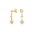 Hot Selling Brass 18K Gold Plated Floral Drop Earrings for Women Hypoallergenic Elegant Jewelry Gift