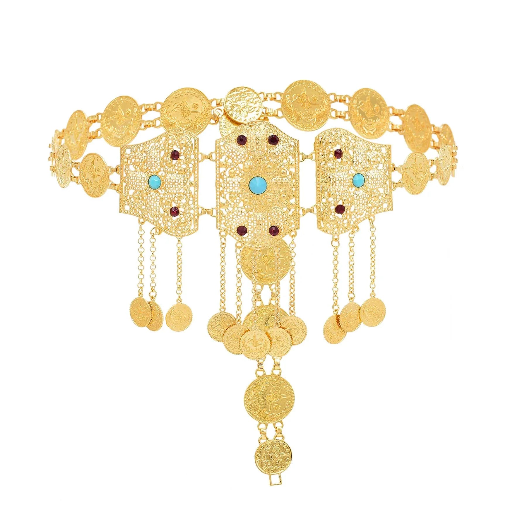 Silver Gold Dance Women Belt Belly Chain Suitable Bohemian Beads Rhinestone Flower Body Chain