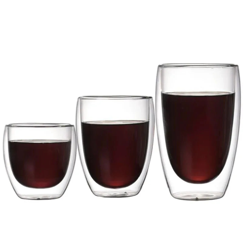 350ml High Borosilicate Heat-resistant Glass Double Wall Coffee Cup Reusable Mug
