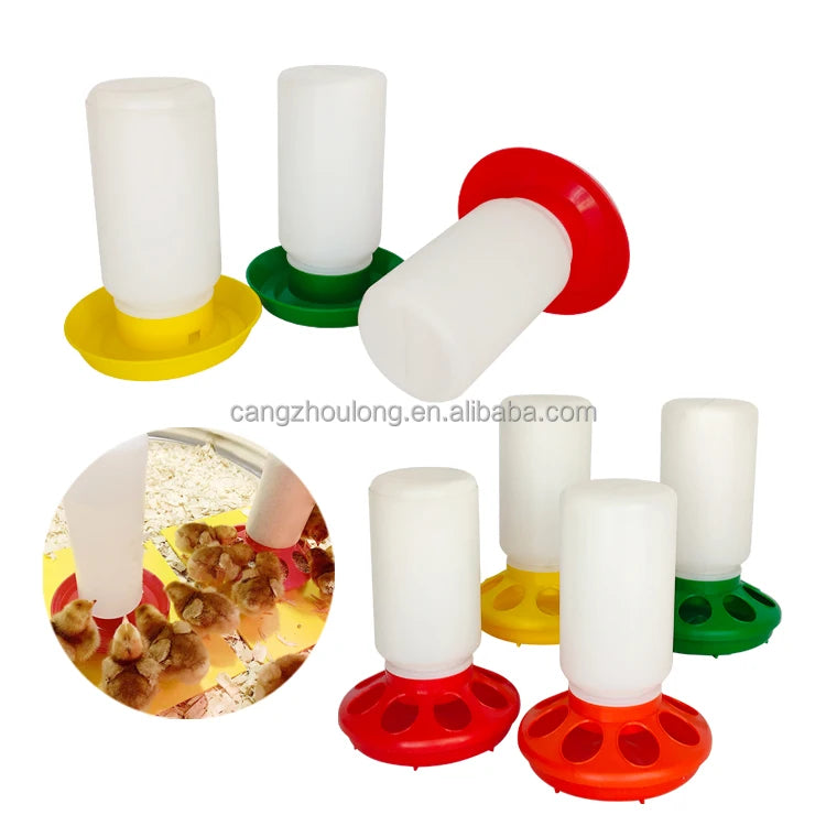 YYX 1L 1kg Manual Animal Husbandry Equipment Plastic Poultry Chicken Bird Fountain Baby Chick Waterer Bird Feeder