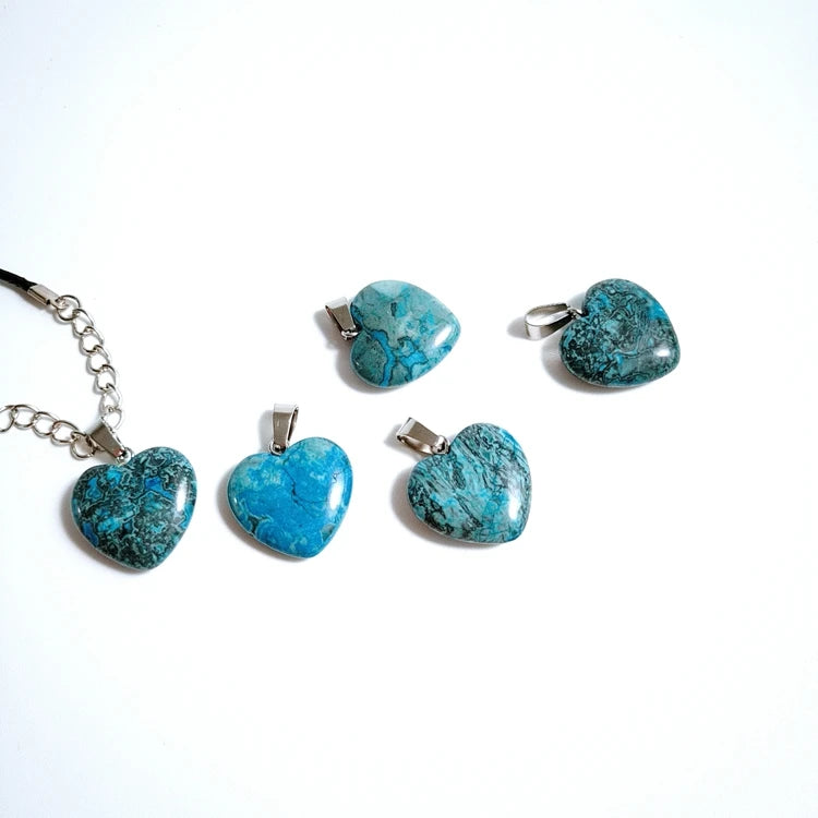HY Precious gemstone crystal turquoise heart pendant for jewelry making