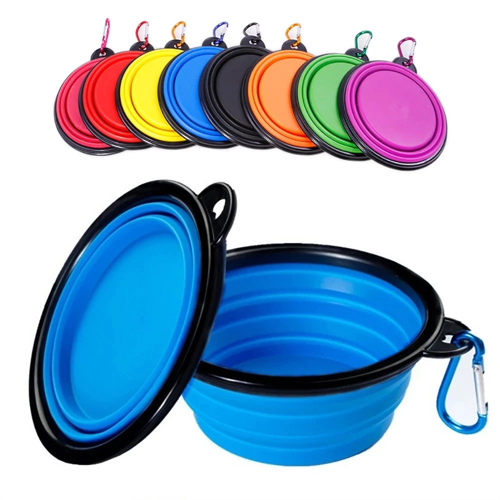 OEM Customized Eco-Friendly 350ml Travel Collapsible Foldable Silicone Portable Dog Pet Bowls & Feeders