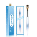Nail Brush Wholesale OEM Silver Ferrule Blue Holographic Crimped 100% Kolinsky Acrylic Nail Brush Size 2 4 6 8 10 12 14 16