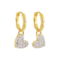 Fine Jewelry 925 Sterling Silver Heart Drop Earrings 18K Gold Plated 925 Silver Hoop Earring Jewelry for Women Wholesale