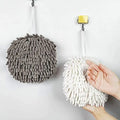 Bathroom Kitchen Soft Hand Towel with Hanging Loop Double-sided Plush Super Absorbent Quick Dry Chenille Washcloth