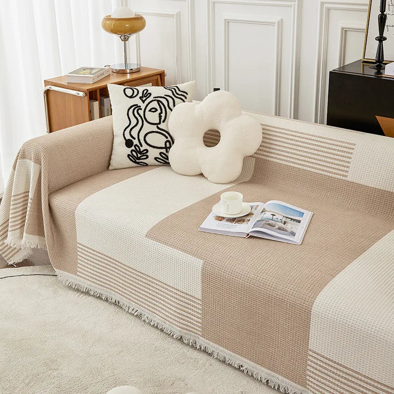 Wholesale Custom Portable Living Room Interior Furniture for All Seasons Camping Cream Picnic Blankets in Large Size