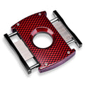 CIGARLOONG Portable Foldable Durable Eco-Friendly Sharp Blade Smooth Cutting Stainless Steel Carbon Fiber Pattern Cigar Cutter