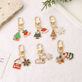 Customized Logo Pattern Promotion Gift Popular Lovely Xmas Christmas Enameled Tree Santa Key Chains