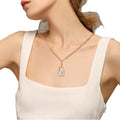 Trendy Gold Plating Initial Alphabet Zircon Necklace Heart-Shaped Letter Lock Pendant for Women Girls Made Brass Sweater Chain