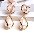 Wholesale Fashion New Colorful Rhinestone Big Pearl Drop Earrings Fine Jewelry Accessories for Women
