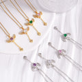 Wholesale Colorful Angel Wings Pink Rhinestone Heart Pendant Necklaces for Girl