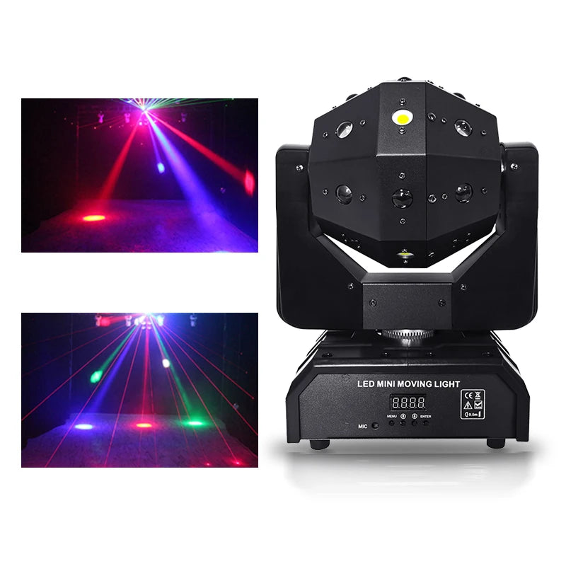 Moving Head DJ Lights RGBW LED Rotation Party LightsStrobe Disco Lighting for Parties Stage Club Christmas