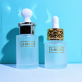 S Moon Frosted Round Glass Bottles 10ml 20ml 30ml 50ml Refillable for Essential Oil Cosmetic Serum Packaging for Skin Oil