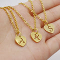 Bulk Initial 26 Letters Heart Hollow Out Pendant Necklace for Women Wholesale Titanium Stainless Steel Chain Fashion Jewelry
