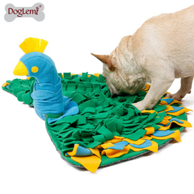 Custom logo IQ Training Pet Snuffling Nose Work Mat Peacock Design Snuffle Feeding Mat for Dogs Durable Dog Training Mat