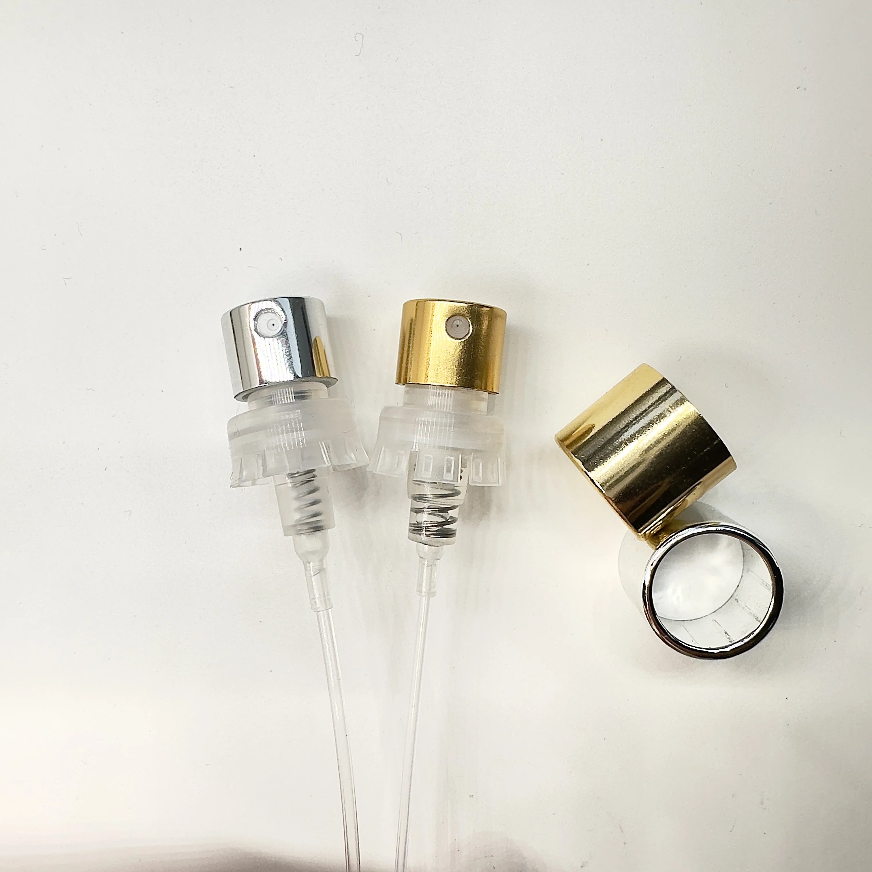 Fea 15 mm Easy Crimp Pump Fine Mist Sprayer Aluminum Gold Silver Portable Crimpless Perfume Pump