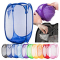 Folding Laundry Basket Organizer for Dirty Clothes Bathroom Clothes Mesh Storage Bag Household Wall Hanging Basket Frame Bucket
