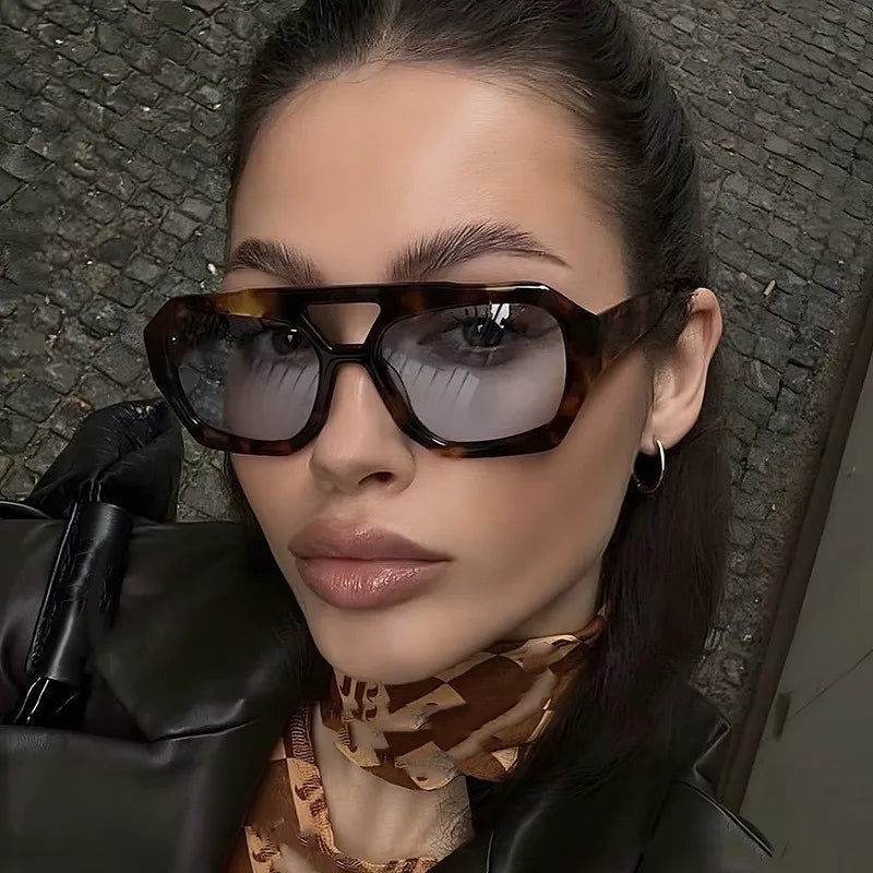 Handmade Oval  Square Sunglasses Vendors Steampunk Women Polygon Designer Shades 2024 Trendy Fashionable