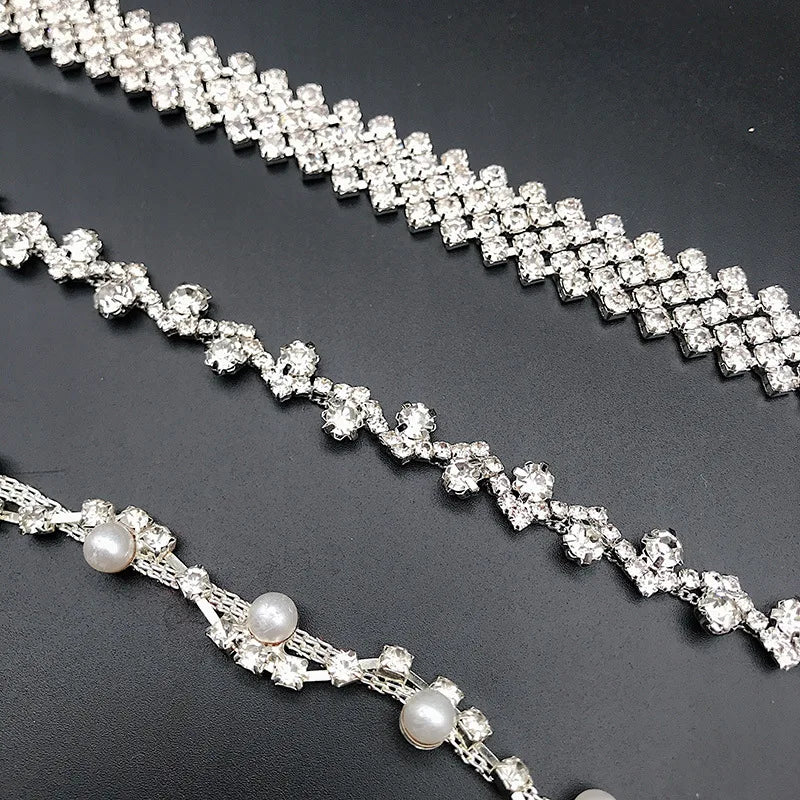 All-match Rhinestone Chain Bride Wedding Dress Headdress Handmade New Welding Claw Chain