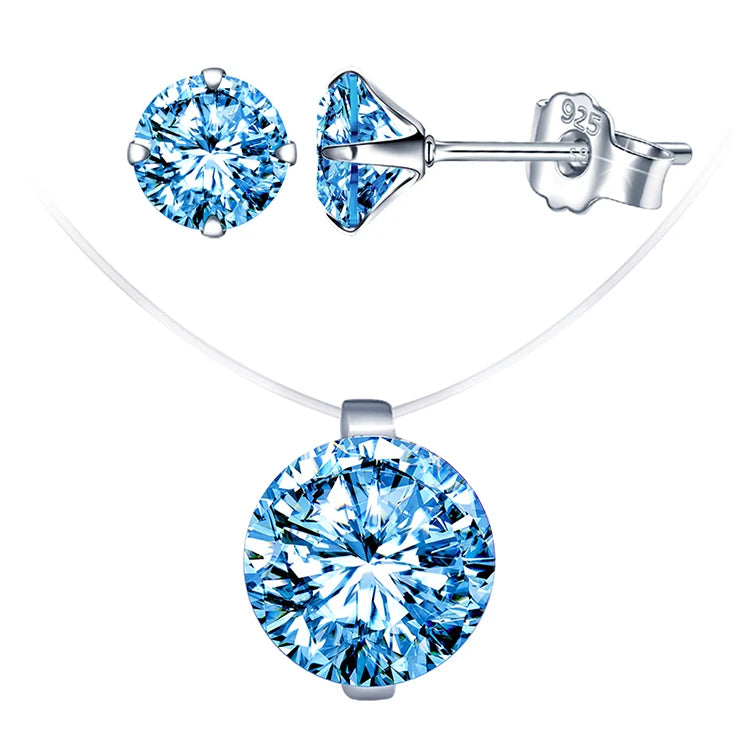 Colorful Gem Choker Jewellery Set Diamond Choker Stud Earrings to Join Wedding