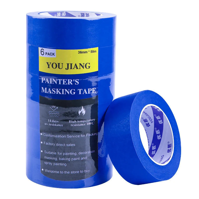 UJANG Uv Resistance 14 Days High Temperature 100 Degrees Painter Tape Automotive Removal Painting Blue Masking Tape