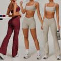 SHINBENE Plus Size 2-Piece U-Neck Sports Bras & Elastic Waist Biker Shorts Set for Women-Gym Yoga Workout