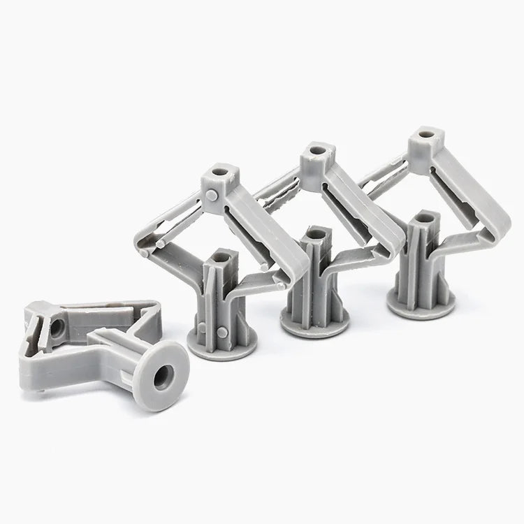 NINDEJIN JS-HDDG M8*50mm Grey Bright Finish Nylon Expansion Tube Butterfly Anchors Wall Plug High Load Capacity