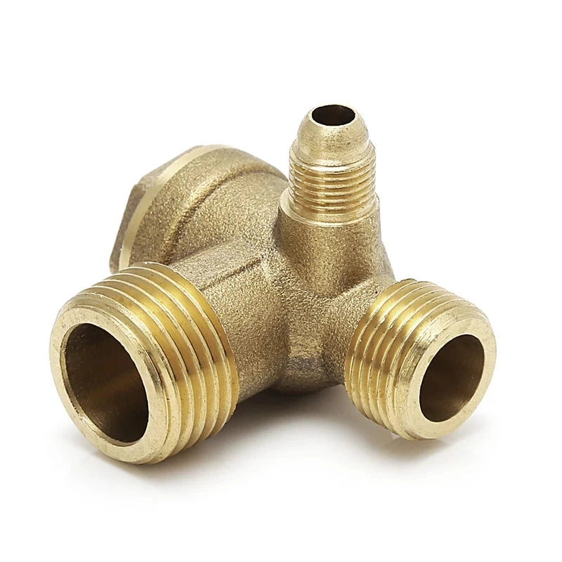 Male Thread 3 Way Brass Air Compressor Check Valve with 3-Year Warranty Customizable Via ODM/OBM/OEM Casting Technology