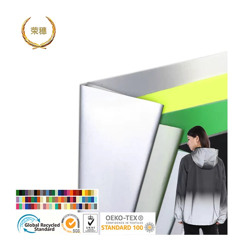Customizable Wholesale Soft Comfortable Non Irritating Odor Polyester Color Gradient Reflective Stage Reflective Clothing Fabric