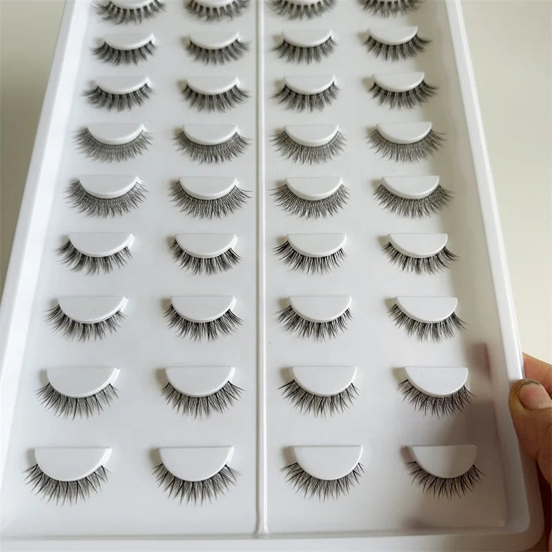 Qingdao Private Labels Cruelty Free Transparent Eyelash Korea Pbt Fiber Invisible clear Band Lashes Short Styles