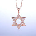 CAOSHI Jewelry New Unique Hexagram Design Micro Set CZ Dainty Pendant Necklaces Girls Women Rose Gold Star Zircon Necklace