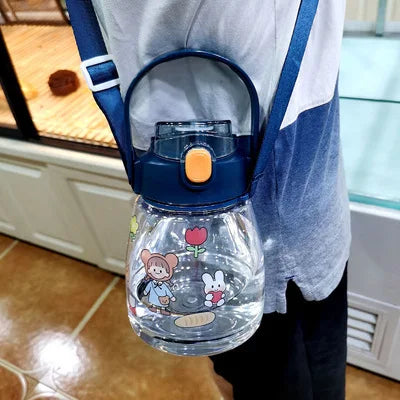 2025 New Big Capacity Eco-Friendly Plastic Cute Kids Outdoor Sports Water Bottle with Lid Anti-corrosion