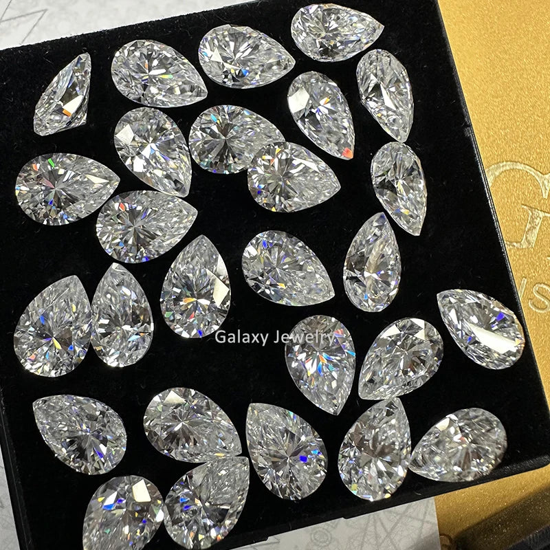 High Wholesale Quality Pear Cut Loose Moissanite Diamonds GRA Certificate Def Gh VVS Mossanite Stone