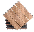 Factory-Sold Interlocking Wood Plastic Floor Tiles DIY Outdoor Indoor Decking Teak Material Brushed Snap Type Composite Wood