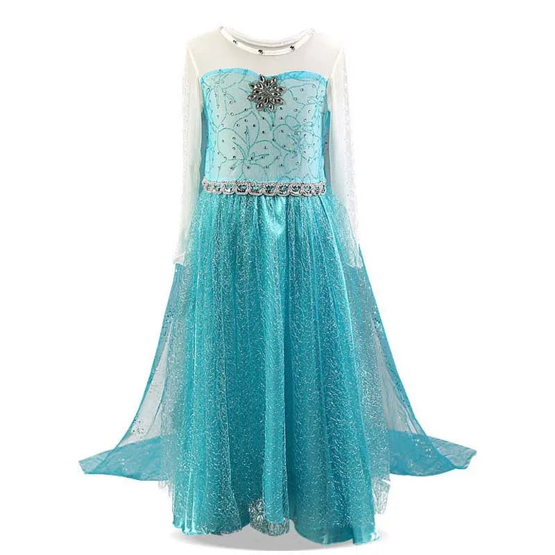 Novedades 2024 Fantasy Festival Carnival Costume Little Girls Princess Dress Elsa and Anna DISP-013