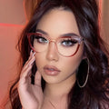 New 2023 Luxury TR90 Cat Eye Optical Glasses Frame for Women Trendy Unique Stylish Anti Blue Light Glasses Wholesale