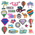 Wholesale Custom Design Hawaii Style Sea Beach Vacation Theme Hot Air Balloon Iron on Summer Embroidery Patch for Clothes